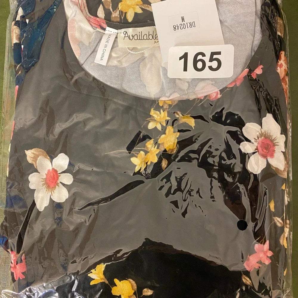 Black Floral Dress Med NWT - Picture 3 of 3